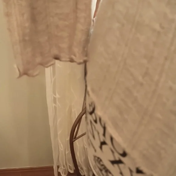 Womens NWOT Almost Famous  beige pullover sweater with button front. medium - Picture 4 of 6